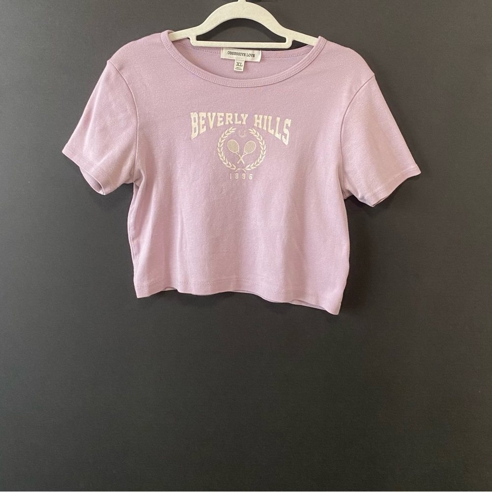 Obsessive Love Light Pink/Purple Baby Tee Size XL